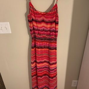Orange and Pink Maxi Dress